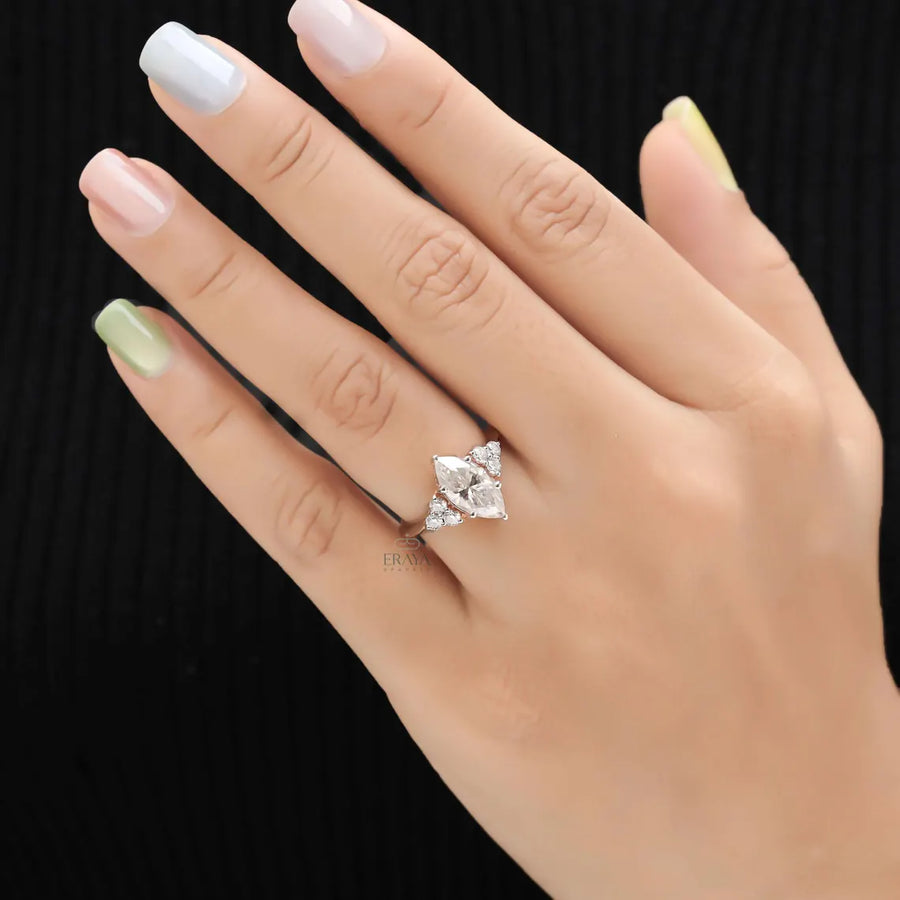Solitaire Marquise Diamond Ring in Gold