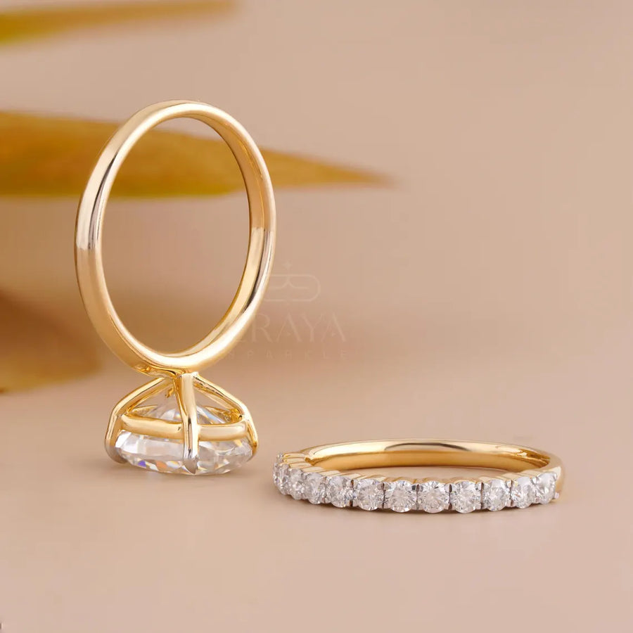 Oval Engagement Ring with Lab Diamond