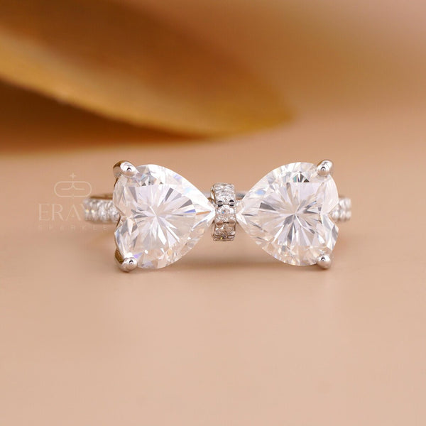 Lab Grown Rings Heart Bow Bridal Ring
