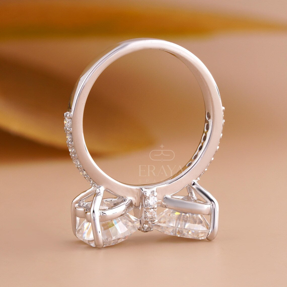 Lab Grown Rings Heart Bow Bridal Ring