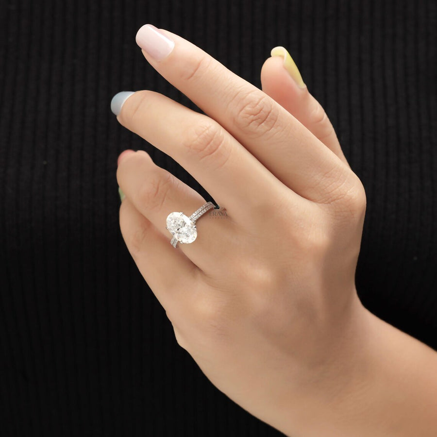 Oval Engagement Ring – Cathedral Diamond