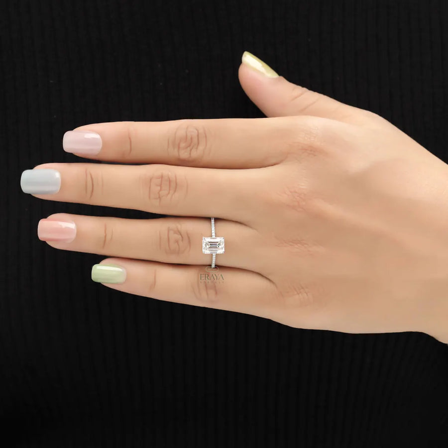 Emerald Engagement Rings Hidden Halo Luxury