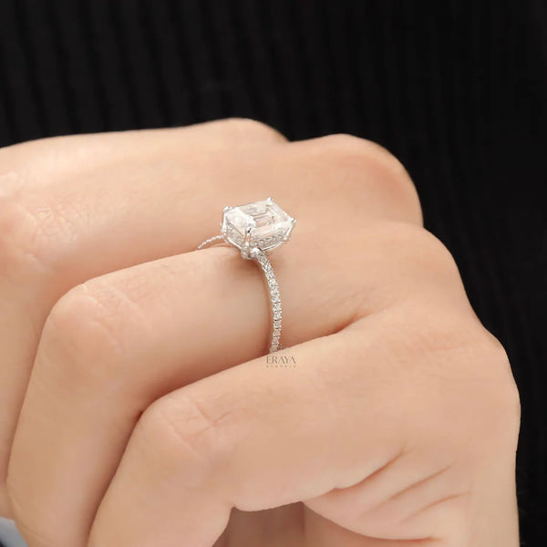 Emerald Engagement Rings Hidden Halo Luxury