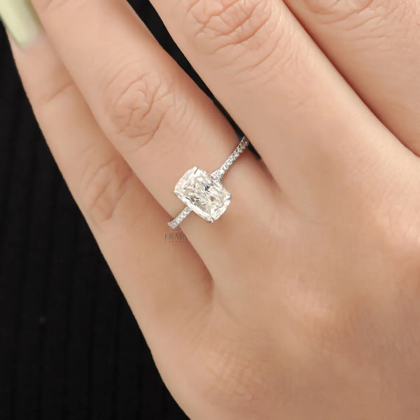 Cushion Cut Diamond Ring with Split Shank