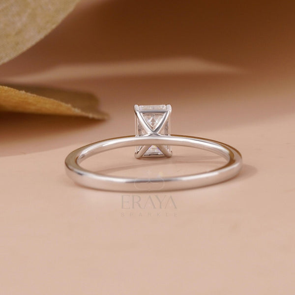 Emerald Diamond Ring in Classic Prong Setting