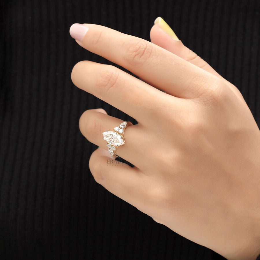 Marquise Diamond Ring Vintage Engagement