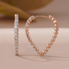 Scalloped Lab-Grown Diamond Hoop Earrings