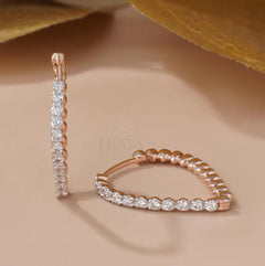 Scalloped Lab-Grown Diamond Hoop Earrings