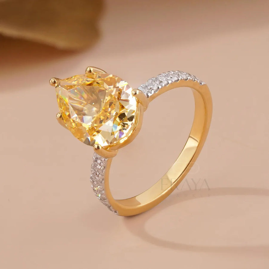 Pear Diamond Engagement Ring with Diamolite
