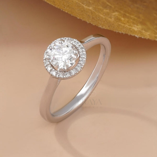 Solitaire Diamond Engagement Ring Halo Design