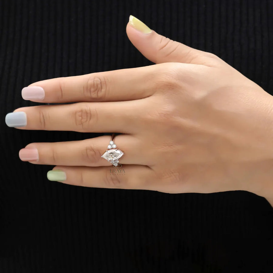 Solitaire Marquise Diamond Ring in Gold