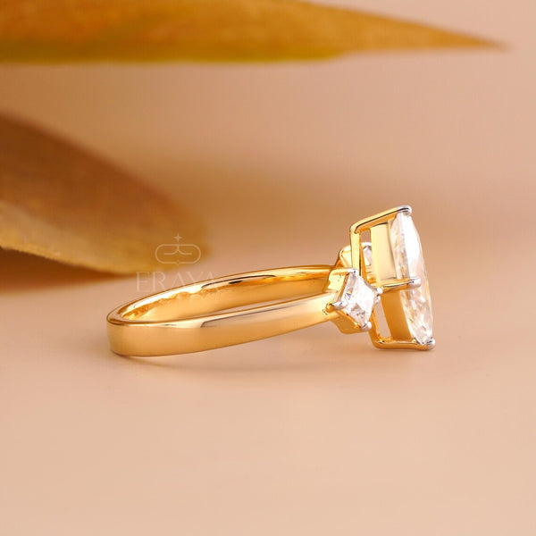 Three Stone Marquise Diamond Ring