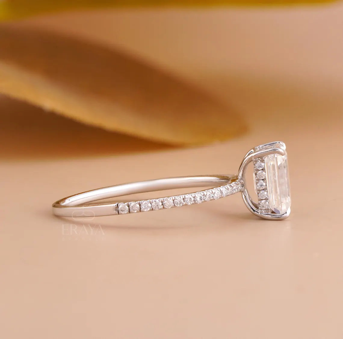 Emerald Engagement Rings Hidden Halo Luxury