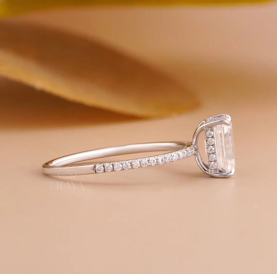 Emerald Engagement Rings Hidden Halo Luxury