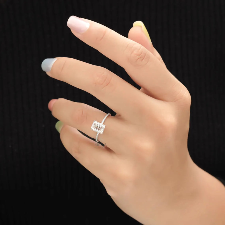 Emerald Engagement Rings Hidden Halo Luxury