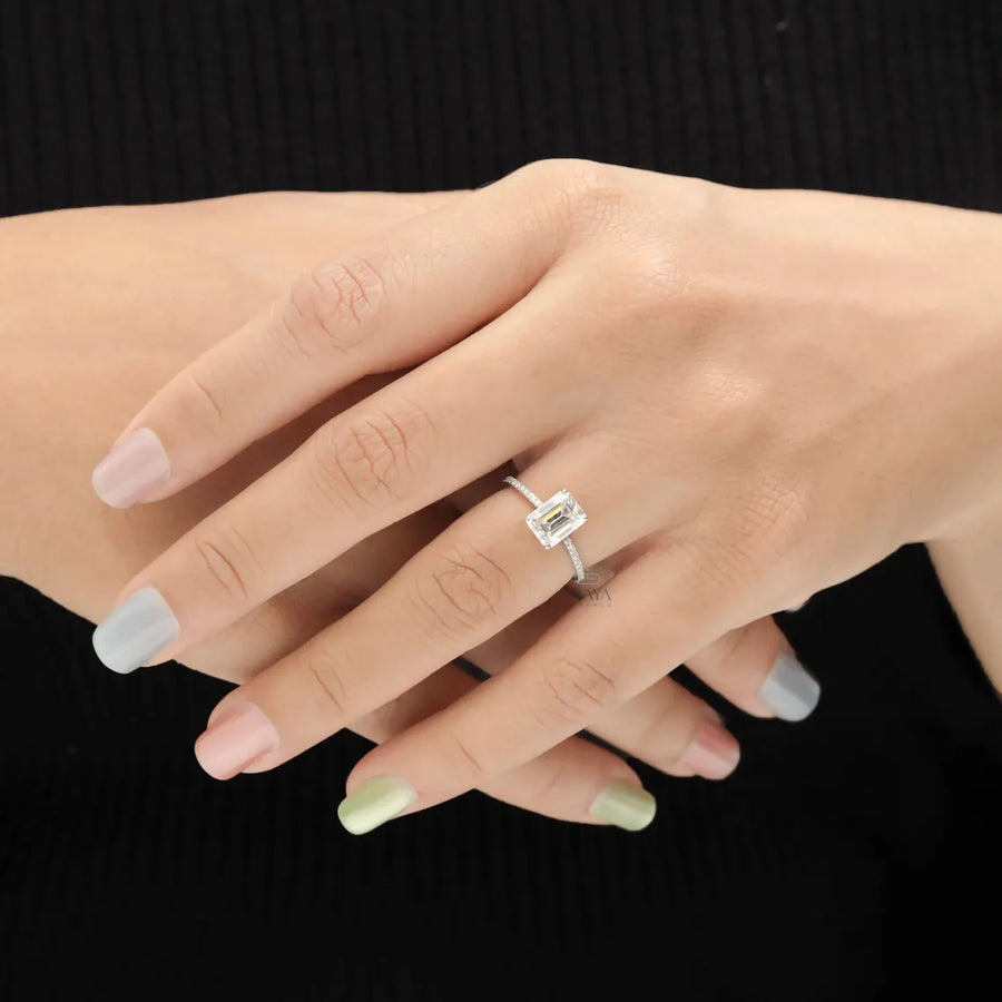 Emerald Engagement Rings Hidden Halo Luxury