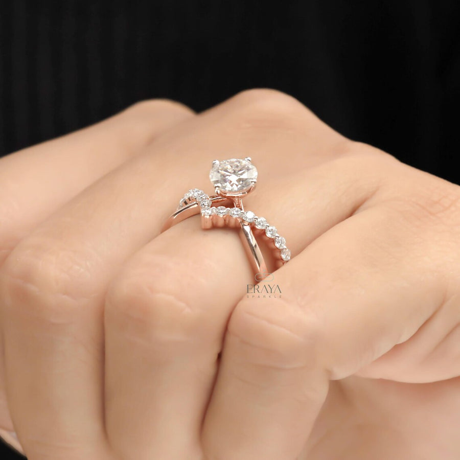 Diamond Engagement Ring with Twisted Pave