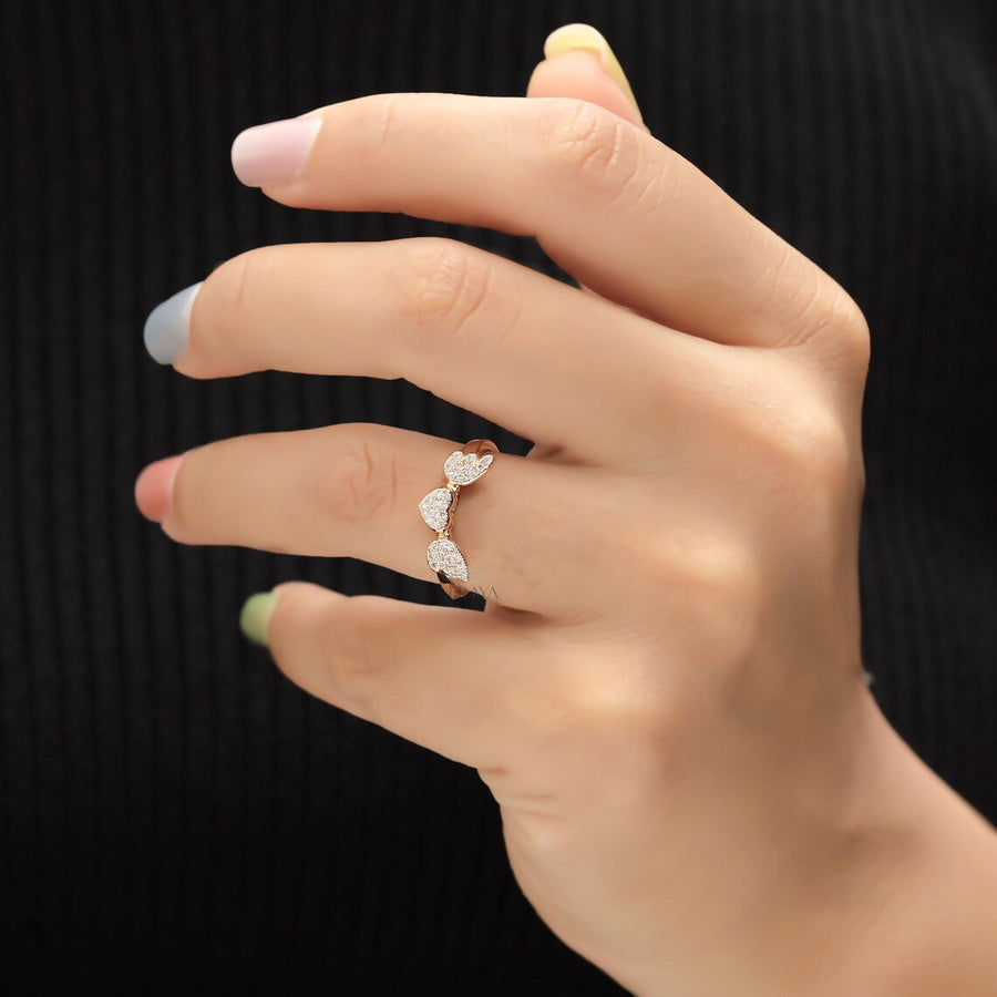 Lab Diamond Engagement Ring with Angel Wings