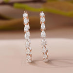 Lab Grown Diamond Hoop Earrings | Pear Cut Gold