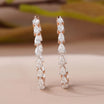 Lab Grown Diamond Hoop Earrings | Pear Cut Gold
