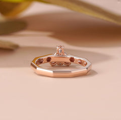 Pear Cut Engagement Ring with Floral Cluster