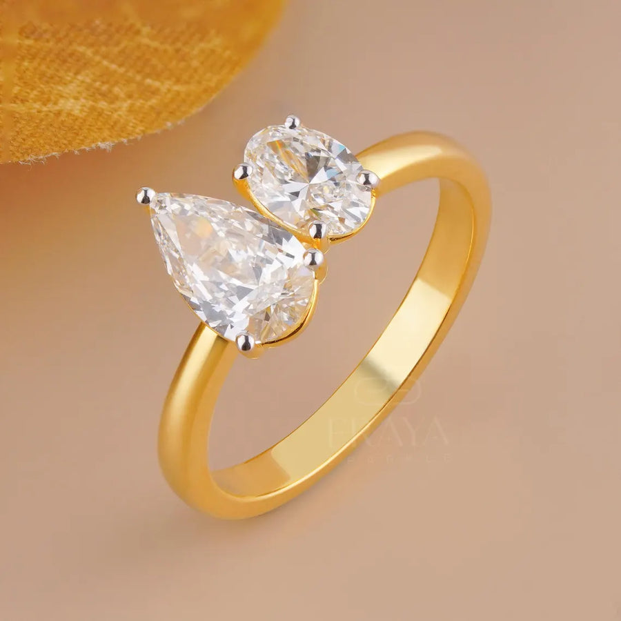 Toi et Moi Ring | Pear & Oval Lab Diamond