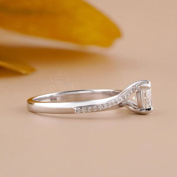 Twisted Band Engagement Ring with Lab Diamond