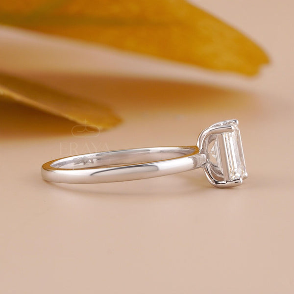 Two Stone Engagement Ring | Emerald & Round