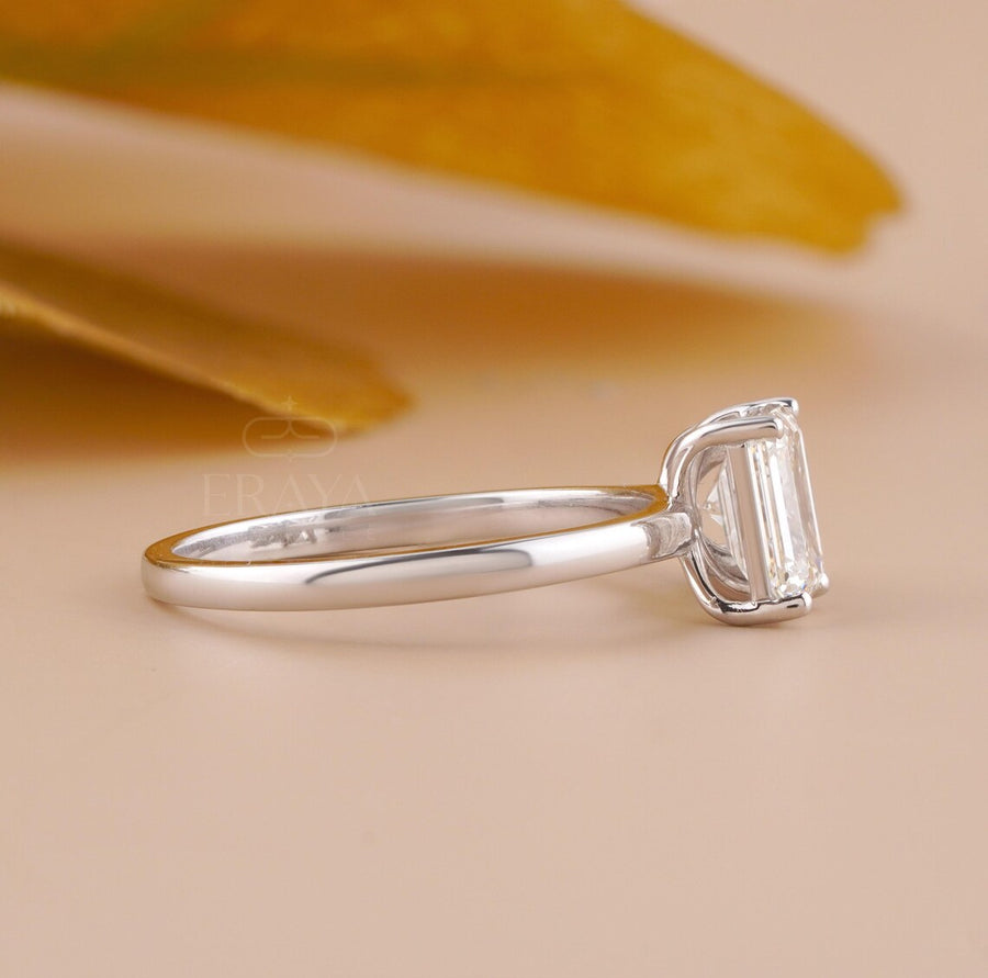 Two Stone Engagement Ring | Emerald & Round