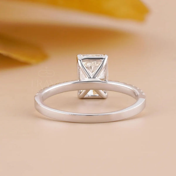 Radiant Cut Engagement Ring | Pave Lab Diamond