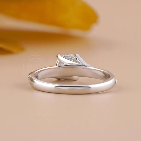 Twisted Band Engagement Ring with Lab Diamond