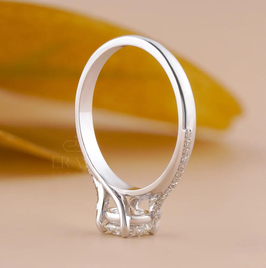 Twisted Band Engagement Ring with Lab Diamond