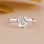 Radiant Cut Engagement Ring | Pave Lab Diamond