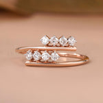 Bypass Diamond Ring – Minimalist Wrap Design