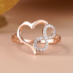 Infinity Heart Ring with Lab Grown Diamond