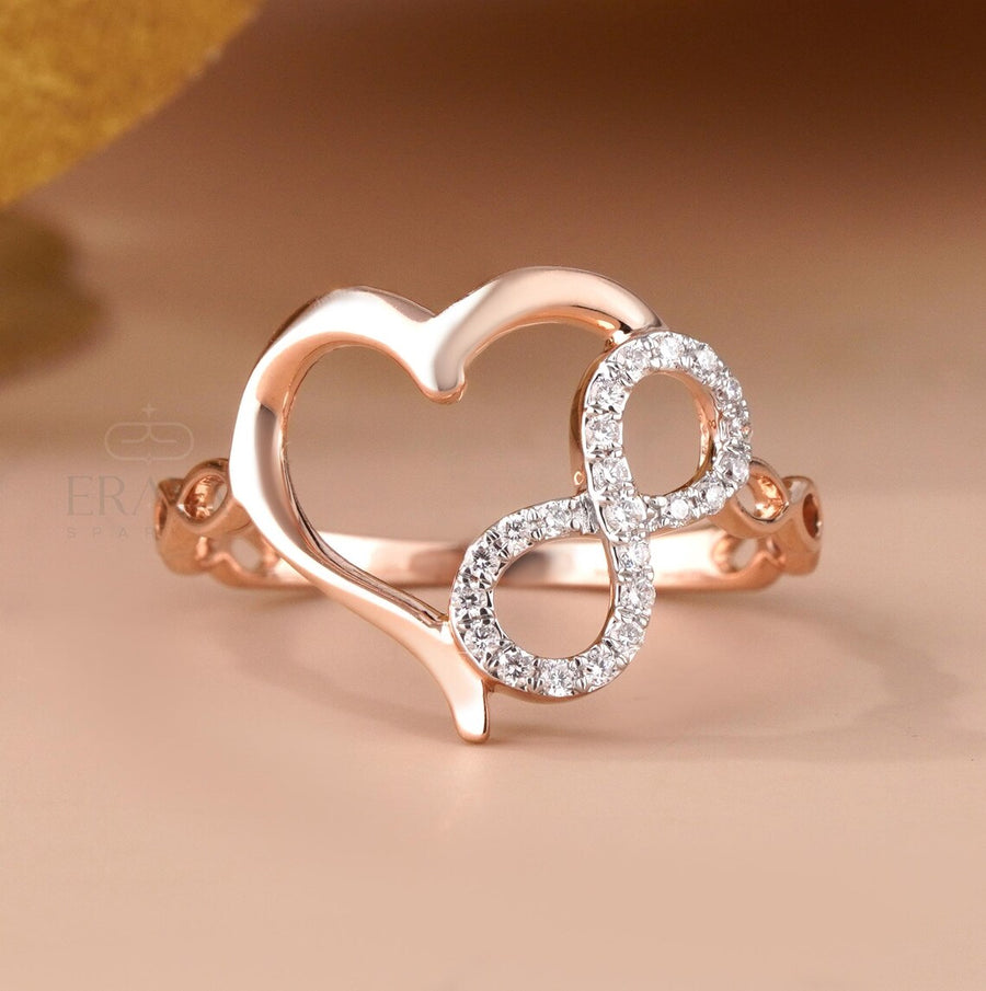 Infinity Heart Ring with Lab Grown Diamond