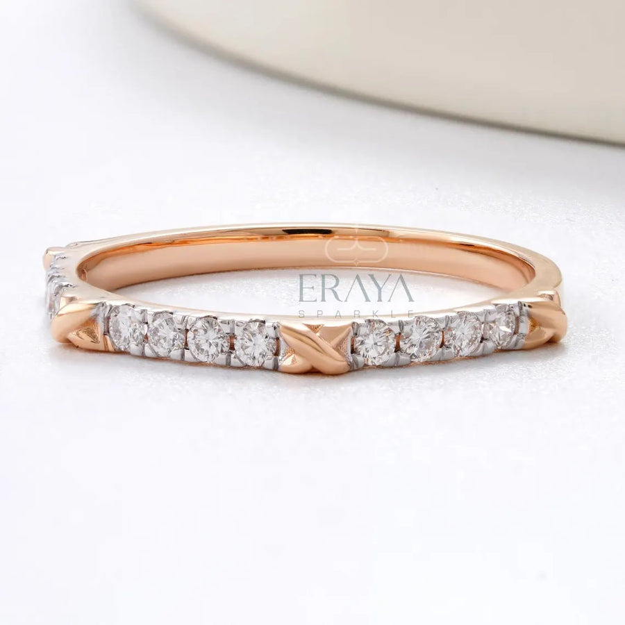 Modern Wedding Ring | Dainty Diamond Band