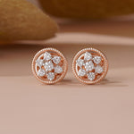Cluster Diamond Earrings | Floral Gold Studs