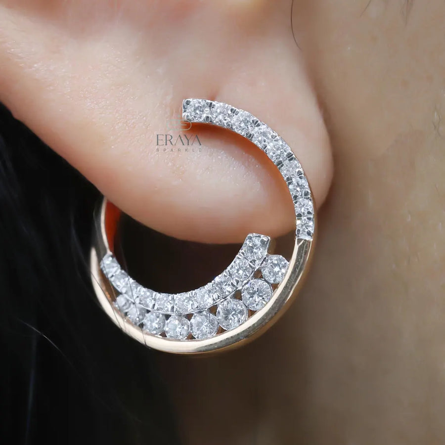 Diamond Huggie Earrings in 14K Gold