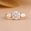 Trilogy Engagement Ring with Round & Pear Diamond