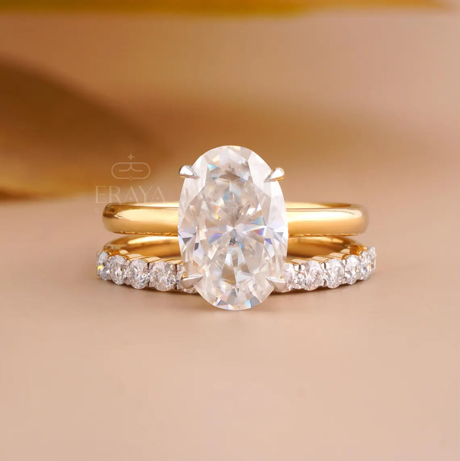 Oval Engagement Ring with Lab Diamond