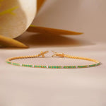 Green Peridot Bracelet with Lab Diamond