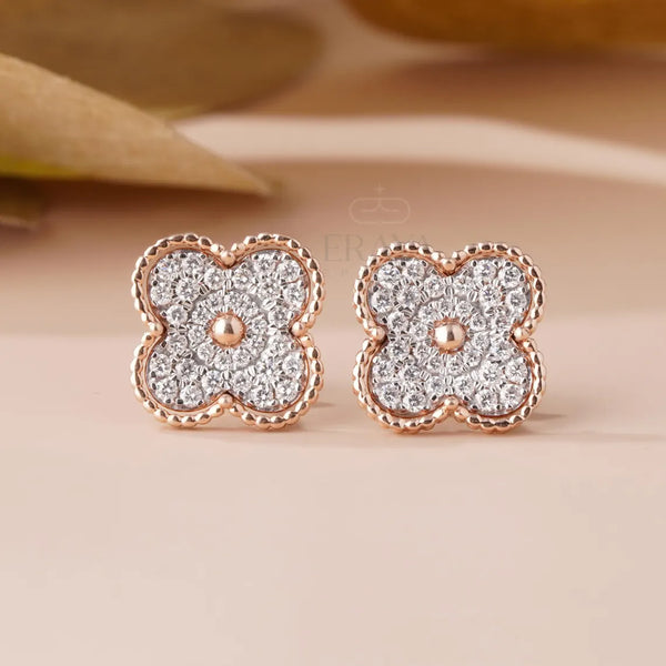 Four Leaf Clover Earrings | Lab Diamond Studs