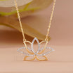 Diamond Lotus Necklace | 14K Gold Pendant