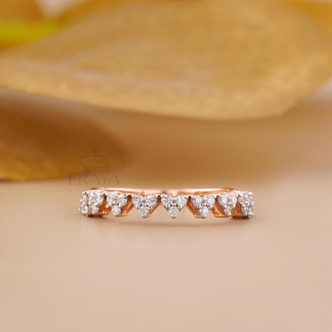 Rose Gold Stackable Band – Lab Diamond Ring