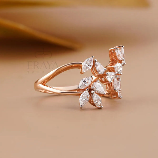 Pear & Marquise  Diamond Open Ring