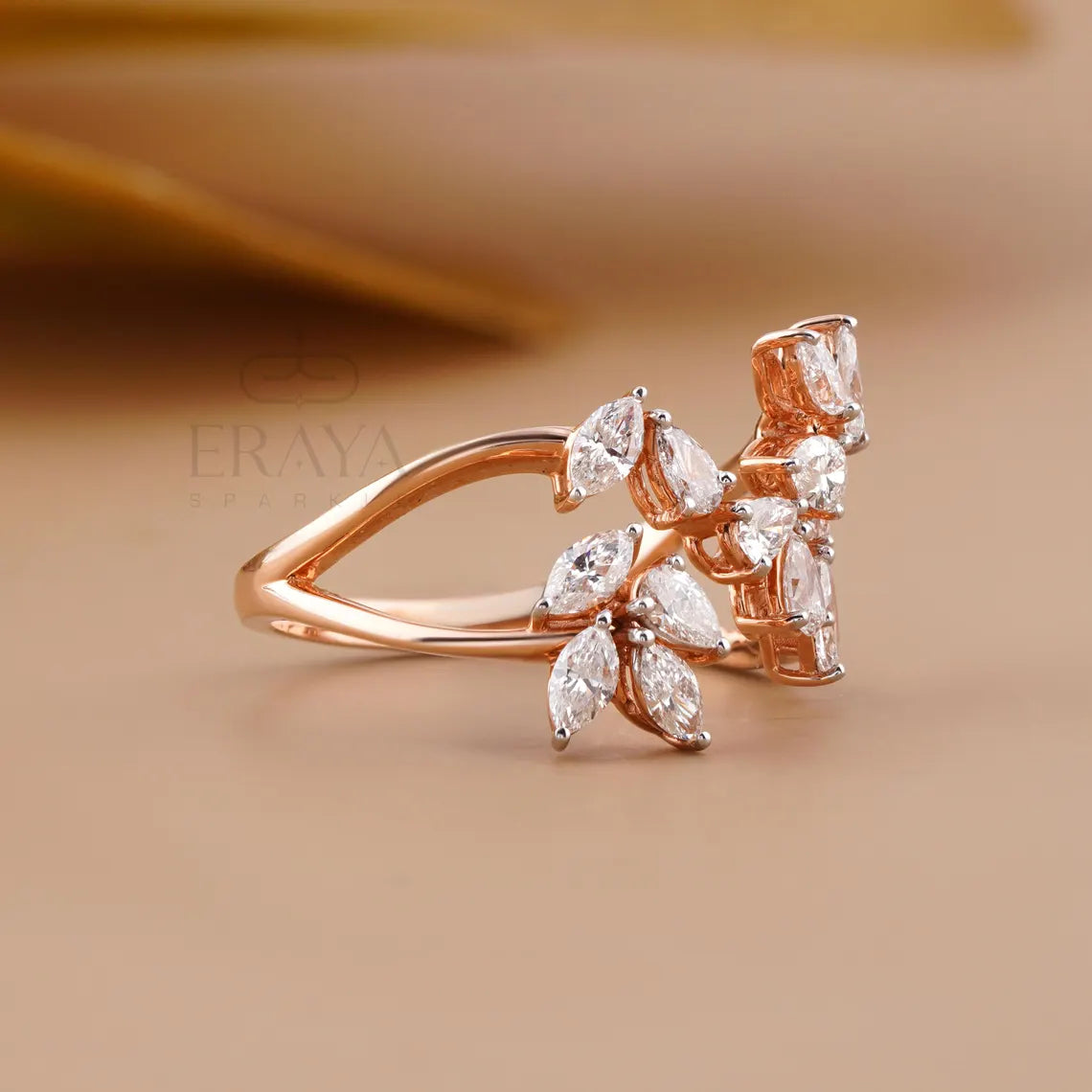 Pear & Marquise  Diamond Open Ring