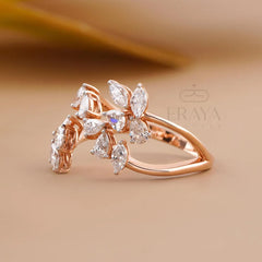 Pear & Marquise  Diamond Open Ring