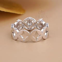 Pear Cut Lab Diamond Ring – Floral Petal Statement Design