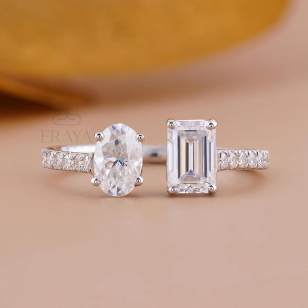 Toi et Moi Engagement Ring with Lab Diamonds
